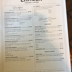 Photo of Canela Cocina Latina - Los Angeles, CA, United States. Higher prices then earlier menu posted to Yelp