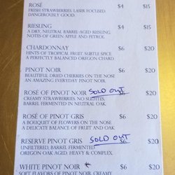 Scenic Valley Farms - Tasting list