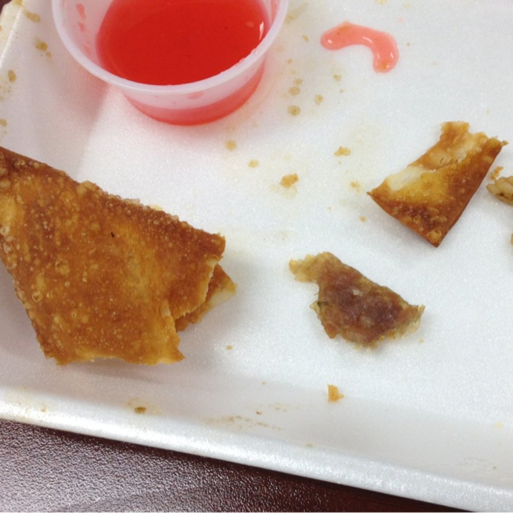 Lucky Bamboo Kitchen - Tiny sliver of overcooked meat in the center is the filling, not a piece of the wonton. - Chinese Near Me - Lawndale, California