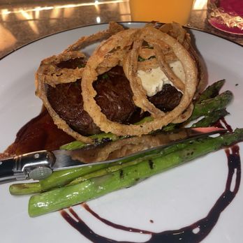 Craft House At Corque - Filet mignon with shoestring onions and Grilled Asparagus - New American Near Me - Solvang, California Craft House At Corque - Filet mignon with shoestring onions and Grilled Asparagus - New American Near Me - Solvang, California