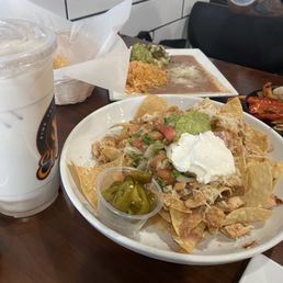 Chicken Nachos and Horchata Chicken Nachos and Horchata