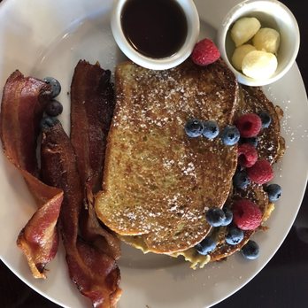 Pilothouse Restaurant - Capital City Brioche French Toast with a side of bacon. - New American Near Me - Sacramento, California Pilothouse Restaurant - Capital City Brioche French Toast with a side of bacon. - New American Near Me - Sacramento, California