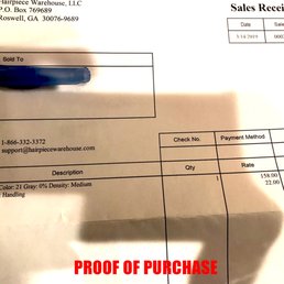 RECEIPT to prove I purchased and was EXTREMELY UNHAPPY with the customer service they provided. they are a scam, to say the least.