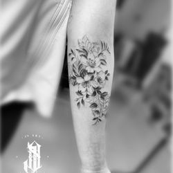 Meliodas Tattoo - Fine line cherry blossom design