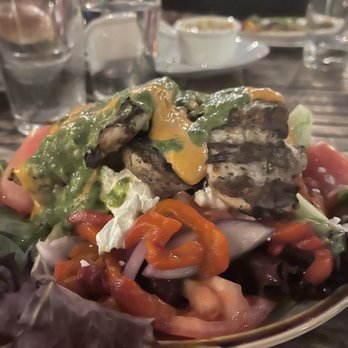 Kid Cashew - Greek salad with skewer chicken - Mediterranean Near Me - Mount Pleasant, South Carolina