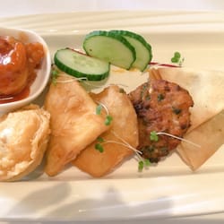 Anoki Burton - Mixed vegetarian starter with hot chilli fish