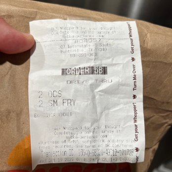 Burger King - Proof of purchase. - Burgers Near Me - Huntsville, Texas Burger King - Proof of purchase. - Burgers Near Me - Huntsville, Texas