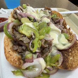 Philly Cheesesteak no mushrooms. Delish! Philly Cheesesteak no mushrooms. Delish!
