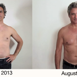 Inform Fitness - Testimonial comparison photo - the results of 20 minutes Power of 10 strength, once-a-week for a total of 80 minutes of exercise