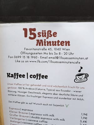 Menu photo 8 15 süße Minuten Vienna, 9 Menu photo 8 15 süße Minuten Vienna, 9
