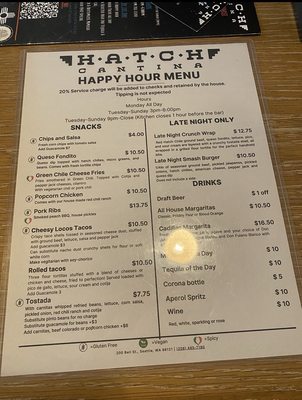 Menu photo 4 Hatch Cantina Seattle, WA