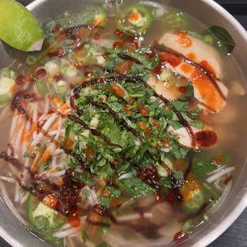 Build The Pho - Build Your Own Pho with beef broth and sliced chicken (added hoison, chili oil, and sriracha) - Vietnamese Near Me - Cleveland, Ohio Build The Pho - Build Your Own Pho with beef broth and sliced chicken (added hoison, chili oil, and sriracha) - Vietnamese Near Me - Cleveland, Ohio