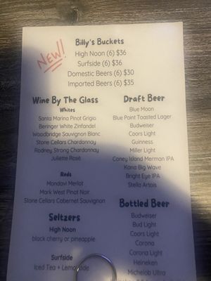 Menu photo 1 Billy's Beach Cafe Long Beach, NY Menu photo 1 Billy's Beach Cafe Long Beach, NY