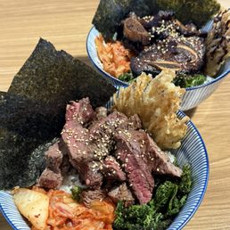 Grilled Filet Mignon Steak Bowl and Grilled Short Rib Bowl Grilled Filet Mignon Steak Bowl and Grilled Short Rib Bowl