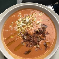 Don Felipe - Salmorejo. Tasted decent to me, but was eaten by our toddler.