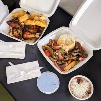 Inca Chicken - 1/2 chicken with yucca fries, lomo saltado, side of red beans & rice - Peruvian Near Me - Alexandria, Virginia Inca Chicken - 1/2 chicken with yucca fries, lomo saltado, side of red beans & rice - Peruvian Near Me - Alexandria, Virginia