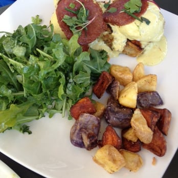 Root Down - tater tot benedict - New American Near Me - Denver, Colorado