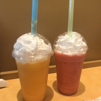 Half Day Cafe - Mango smoothie and strawberry banana smoothie - Breakfast & Brunch Near Me - Mason, Ohio Half Day Cafe - Mango smoothie and strawberry banana smoothie - Breakfast & Brunch Near Me - Mason, Ohio