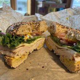 Turkey Sandwich on Everything Bagel Turkey Sandwich on Everything Bagel