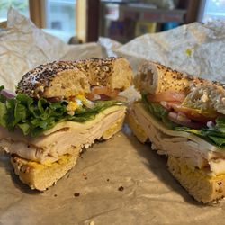 Turkey Sandwich on Everything Bagel