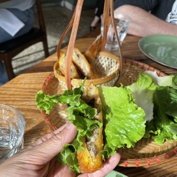 Anh and Chi - Spring rolls wrapped in basil and lettuce - Vietnamese Near Me - Vancouver, British Columbia