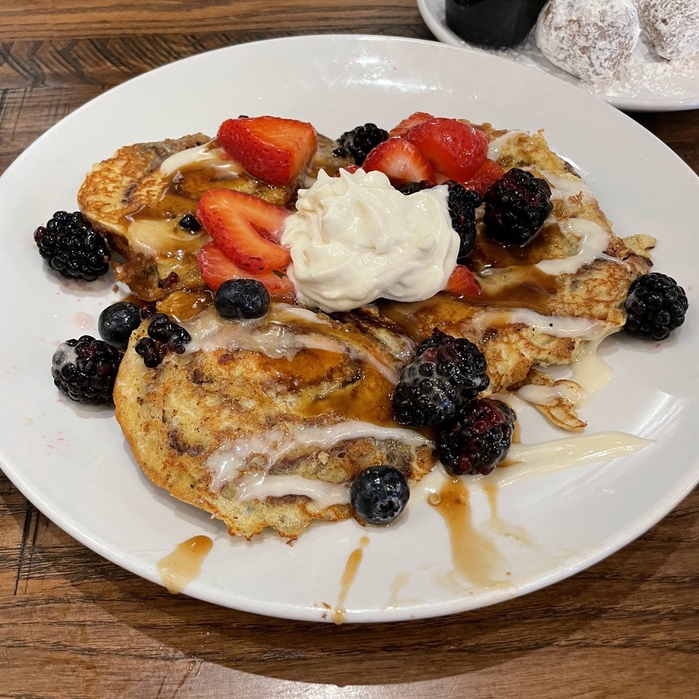 Another Broken Egg Cafe - Cinnamon roll pancakes - Breakfast & Brunch Near Me - Flowood, Mississippi Another Broken Egg Cafe - Cinnamon roll pancakes - Breakfast & Brunch Near Me - Flowood, Mississippi