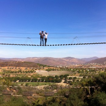 Las Cañadas Campamento - Son and I in middle of one of the walking bridges - Amusement Parks Near Me - Ensenada, BCN Las Cañadas Campamento - Son and I in middle of one of the walking bridges - Amusement Parks Near Me - Ensenada, BCN