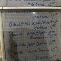 El Paraiso - Menu