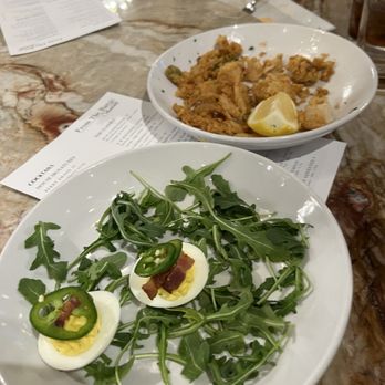 The Kitchen at  StoneBrier - Deviled eggs and Calamari - New American Near Me - Stockton, California