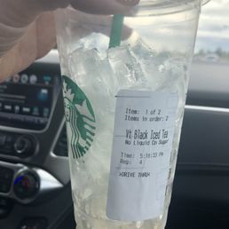 Friendly drive-thru employee but this tea was a huge disappointment. There was probably 3-4 sips of tea and the rest was ice. :(