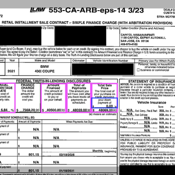 Capitol Nissan  - $0 down, full financing, over 6% interest, and total payments approaching $50,000 - Car Dealers Near Me - San Jose, California