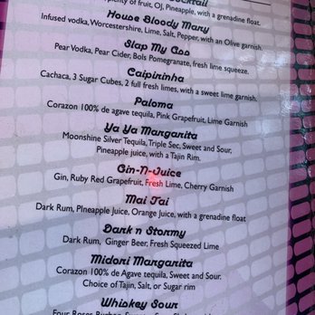 Bumsted's - One side of the cocktail menu - Bars Near Me - Tucson, Arizona