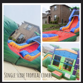 Booming Bouncers - Single Slide Tropical Wet/Dry Combo - Bounce House Rentals Near Me Booming Bouncers - Single Slide Tropical Wet/Dry Combo - Bounce House Rentals Near Me