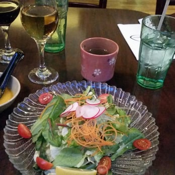 Daikichi Sushi Bistro - Plum wine, green tea, and salad :) - Japanese Near Me - Chesapeake, Virginia