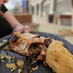 Red's Barbecue & Grillery - Bbq chicken, garlic rolls, rice and mash potatoes