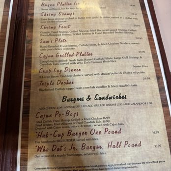 Who Dat's Cajun Restaurant - Menu - Cajun/Creole Near Me - Bald Knob, Arkansas Who Dat's Cajun Restaurant - Menu - Cajun/Creole Near Me - Bald Knob, Arkansas