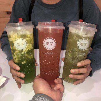 Feng Cha Teahouse - Jasmine Apple Green Tea, Summer Melon Green Tea, and Kiwi Basil Green Tea - Desserts Near Me - Newark, California