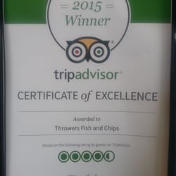 Throwers Fish & Chips - Throwers Fish and Chips just awarded our first Certificate of Excellence from TripAdvisor. Thanks for all the amazing reviews.