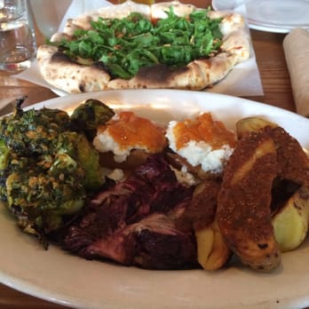 Pitfire Pizza - Burrata pizza. And farmers market salad. - Pizza Near Me - Culver City, California Pitfire Pizza - Burrata pizza. And farmers market salad. - Pizza Near Me - Culver City, California