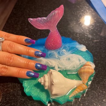 K Nail Bar - Mermaid inspired! Ready for the beach nails! - Nail Salons Near Me - Round Rock, Texas