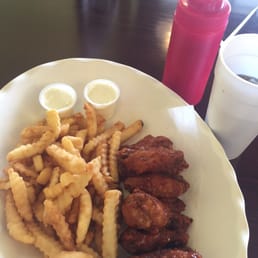 Medium sauce wings and fries!