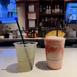 Margarita on the rocks, strawberry pina colada Margarita on the rocks, strawberry pina colada
