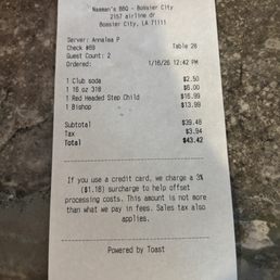 Our bill - decent prices for the amount of food you recieve Our bill - decent prices for the amount of food you recieve