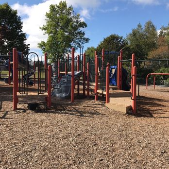 Mcgraw School Park - Side view of main playground equipment set - Playgrounds Near Me - Hampden, Maine