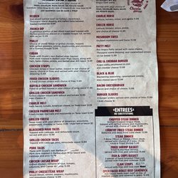 Charlie Horse - Menu back page