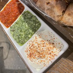 Pizza Domenica - Dip trio- arrabiatta, pesto, whipped feta