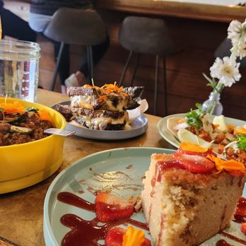 Satellite - LtoR- aperol spritz, lentils, grilled cheese, olive oil cake, tacos - Wine Bars Near Me - Santa Barbara, California Satellite - LtoR- aperol spritz, lentils, grilled cheese, olive oil cake, tacos - Wine Bars Near Me - Santa Barbara, California