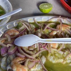 Mariscos La Palapa - Aguachiles verdes con Camaron Cocido Botana