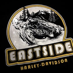 Custom illustration and printing for Eastside Harley Davidson.  1 of 3 graphics for their grand re-opening.