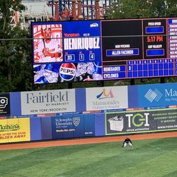 Left field and scoreboard Left field and scoreboard
